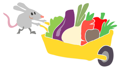Maus mit Gemüse Illustration